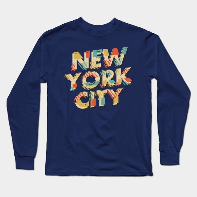 New York City Long Sleeve T-Shirt by Vilmos Varga